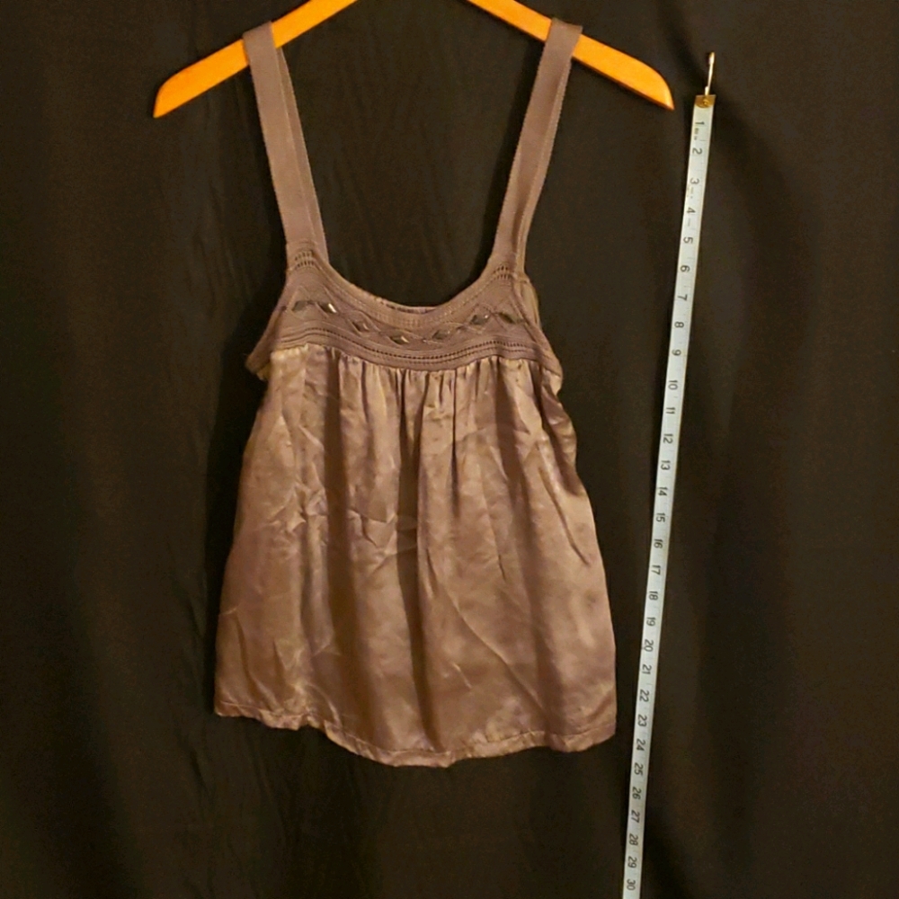 Y2K Grey Silky Top with beaded Collar